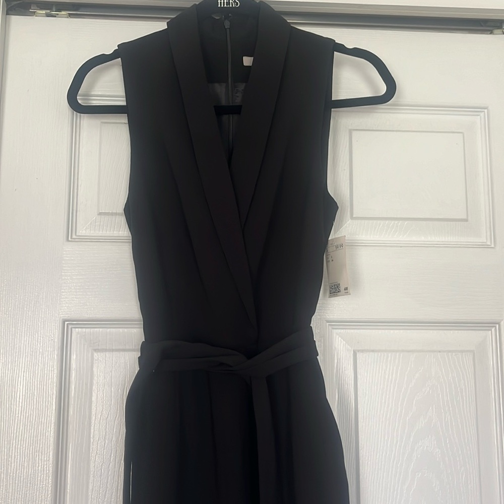 New with tags. H&M Black Tuxedo effect sleeveless jumpsuit. Size 2.